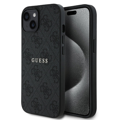Apple iPhone 14 Kılıf Guess Orjinal Lisanslı M-safe Şarj Özellikli 4G Desen Yazı Logolu Kapak - Görsel 3