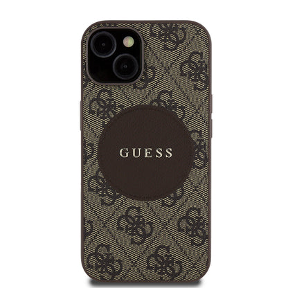 Apple iPhone 14 Kılıf Guess Orjinal Lisanslı M-safe Şarj Özellikli Yazı Logolu Circle Classic Kapak - Görsel 3