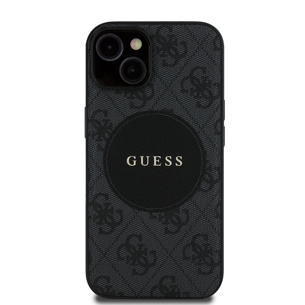 Apple iPhone 14 Kılıf Guess Orjinal Lisanslı M-safe Şarj Özellikli Yazı Logolu Circle Classic Kapak - Görsel 2