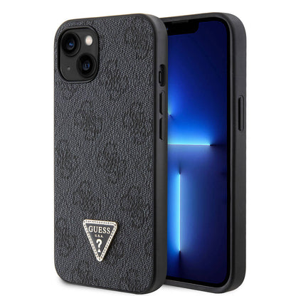 Apple iPhone 14 Kılıf Guess Orjinal Lisanslı PU Deri Taşlı Üçgen Logo 4G Desenli Kapak - Görsel 4