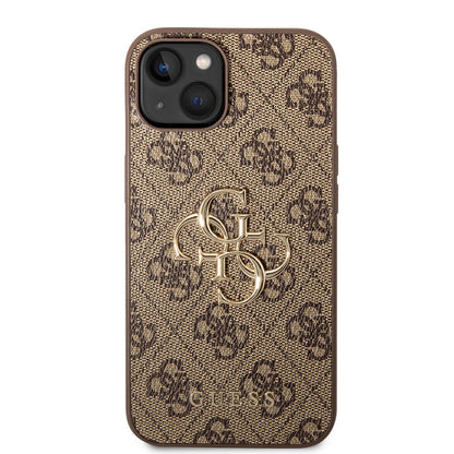 Apple iPhone 14 Kılıf Guess PU Deri Büyük Metal Logo Dizaynlı Kapak - Görsel 4