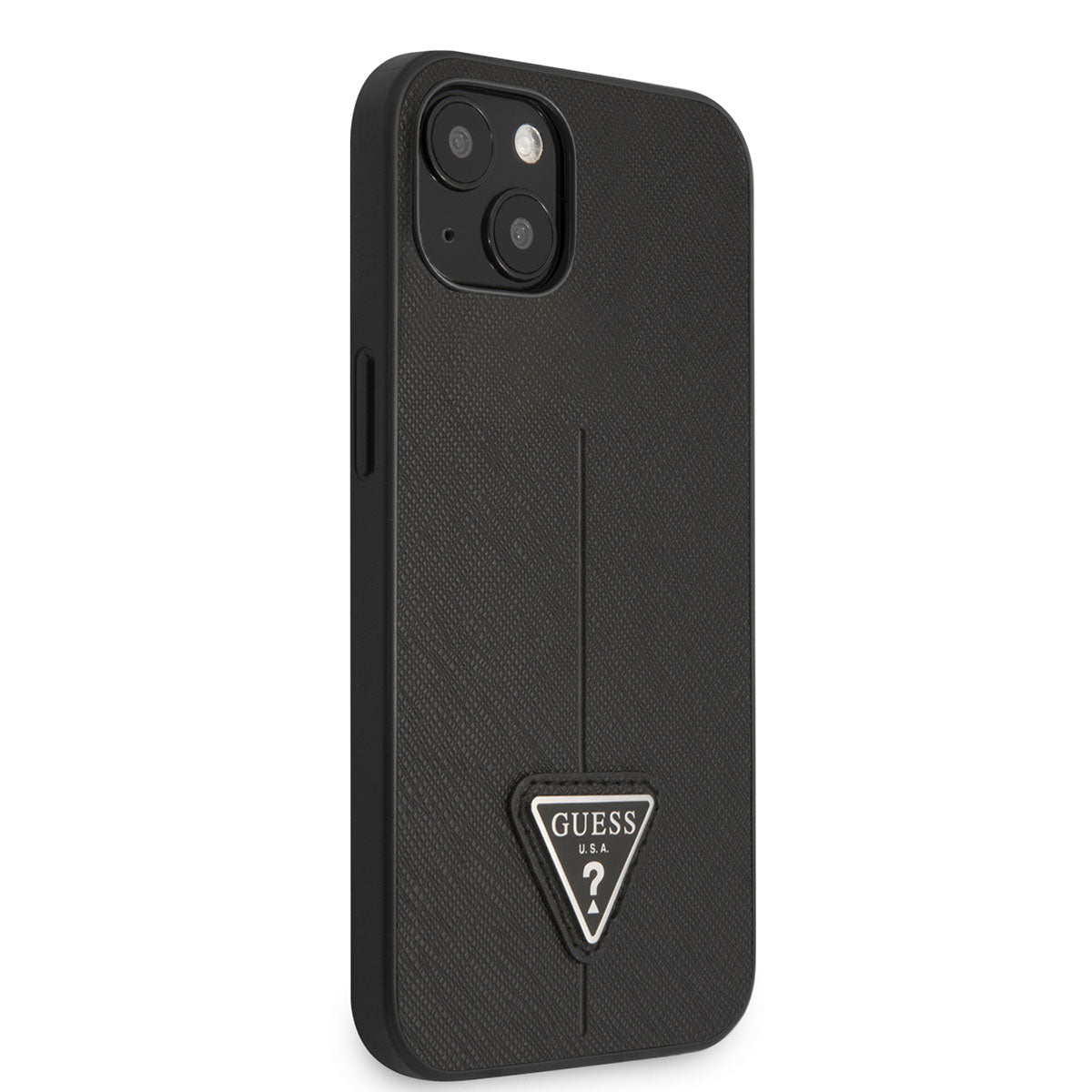 Apple iPhone 14 Kılıf GUESS PU Safran Deri Üçgen Logo Dizayn Kapak - Görsel 2