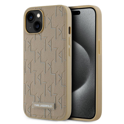 Apple iPhone 14 Kılıf Karl Lagerfeld Orjinal Lisanslı M-safe Şarj Özellikli KL Yazılı Hot Stamp Kapak - Görsel 3