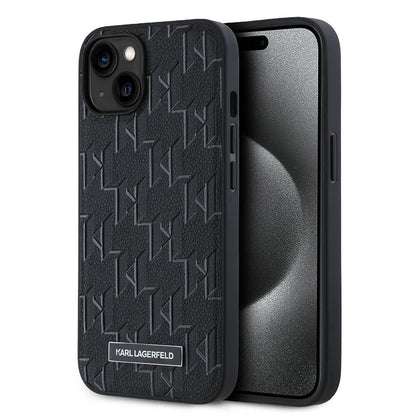 Apple iPhone 14 Kılıf Karl Lagerfeld Orjinal Lisanslı M-safe Şarj Özellikli KL Yazılı Hot Stamp Kapak - Görsel 2