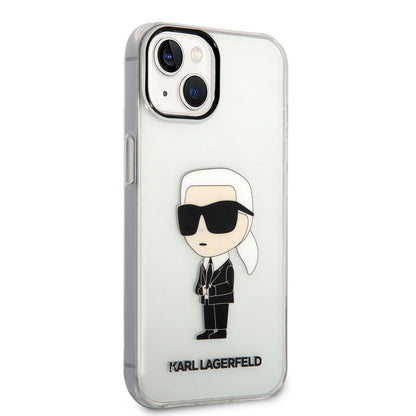 Apple iPhone 14 Kılıf Karl Lagerfeld Transparan İkonik Karl Dizayn Kapak - Görsel 2