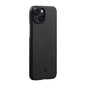 Apple iPhone 14 Kılıf M-safe Şarj Özellikli 1500D Aramid Fiber Pitaka Ultra-Slim Classic Serisi Black-Grey Twill Kapak