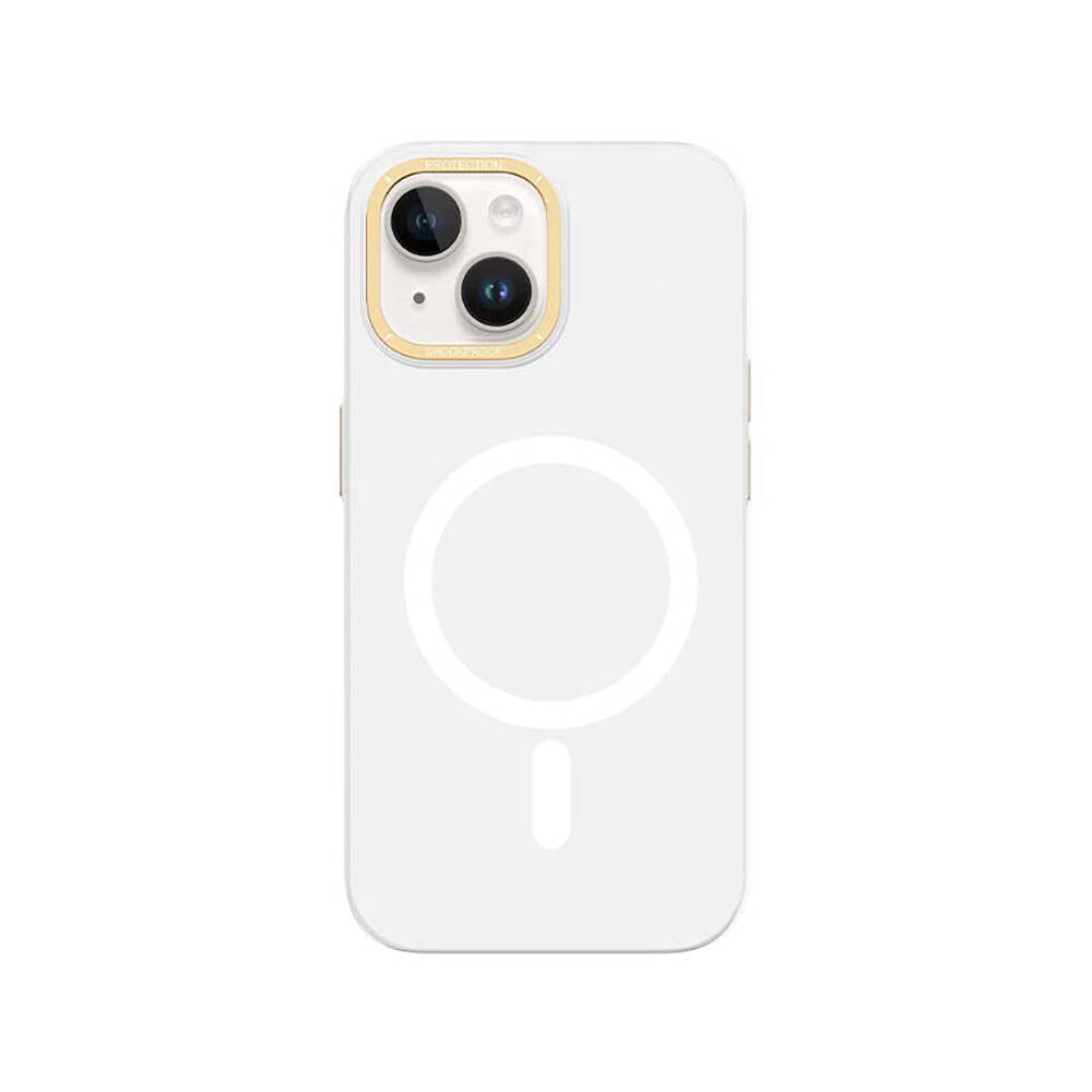Apple iPhone 14 Kılıf M-safe Şarj Özellikli Metal Kamera Çerçeveli Recci Glaze Serisi Kapak - Görsel 2