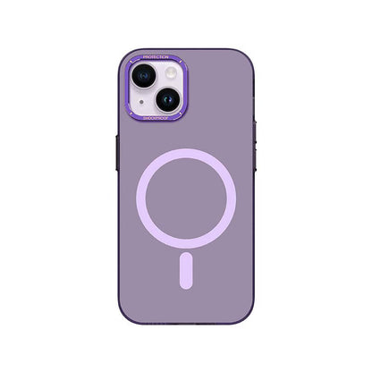 Apple iPhone 14 Kılıf M-safe Şarj Özellikli Metal Kamera Çerçeveli Recci Glaze Serisi Kapak - Görsel 3