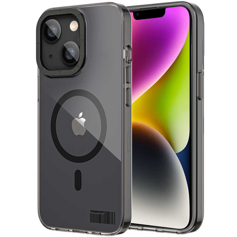 Apple iPhone 14 Kılıf M-safe Şarj Özellikli Youngkit Coloured Glaze Serisi Kapak - Görsel 5