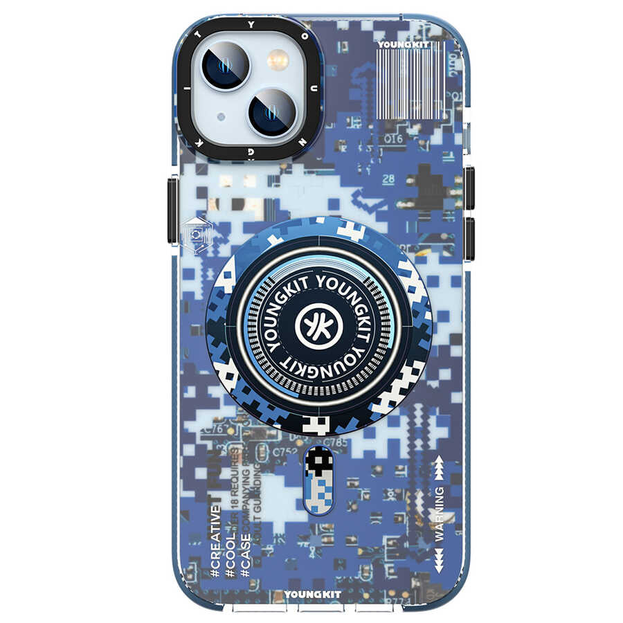 Apple iPhone 14 Kılıf M-safe Şarj Özellikli YoungKit Kamuflaj Serisi Kapak - Görsel 2
