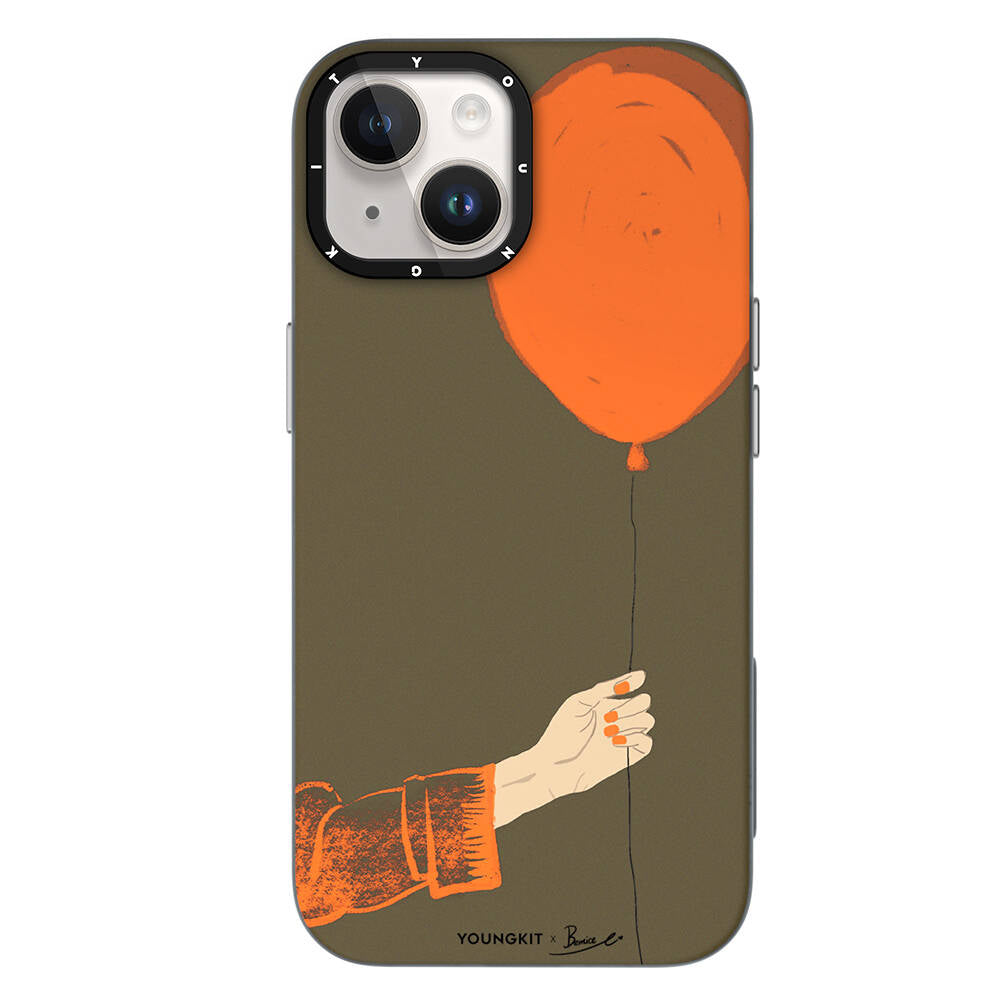 Apple iPhone 14 Kılıf M-safe Şarj Özellikli Youngkit Orange Serisi Flying Balloon Kapak - Görsel 2