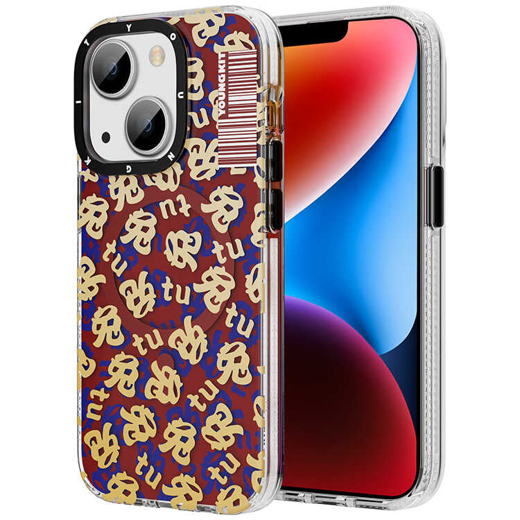 Apple iPhone 14 Kılıf M-safe Şarj Özellikli Youngkit Play Rabbit Serisi Kapak - Görsel 4