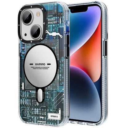 Apple iPhone 14 Kılıf M-safe Şarj Özellikli YoungKit Technology Serisi Kapak - Görsel 2