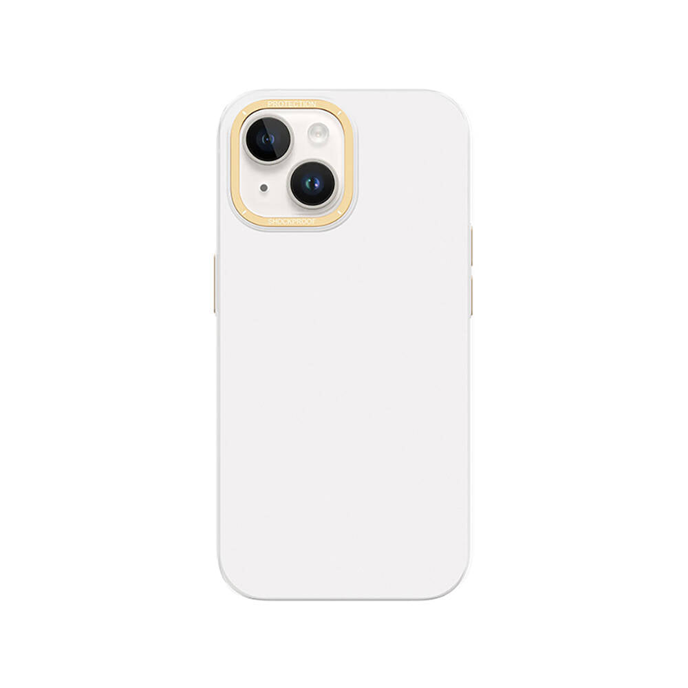 Apple iPhone 14 Kılıf Metal Kamera Çerçeveli Recci Glaze Serisi Kapak - Görsel 4