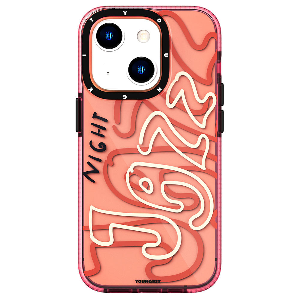 Apple iPhone 14 Kılıf Şeffaf Renkli Yazı Temalı Tasarım YoungKit Jazz Serisi Kapak - Görsel 4