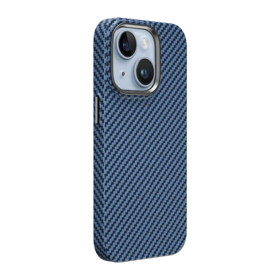 Apple iPhone 14 Kılıf Wiwu Karbon Fiber Görünümlü M-safe Wireless Şarj Özellikli Kabon Kapak