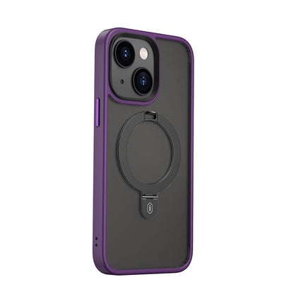 Apple iPhone 14 Kılıf Wiwu ZMM-010 M-safe Şarj Özellikli Parmak İzi Bırakmayan Mat Transparan Standlı Kapak - Görsel 3