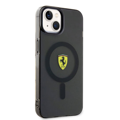 Apple iPhone 14 Plus Kılıf Ferrari M-safe Şarj Özellikli Yarı Transparan Dizayn Kapak - Görsel 2