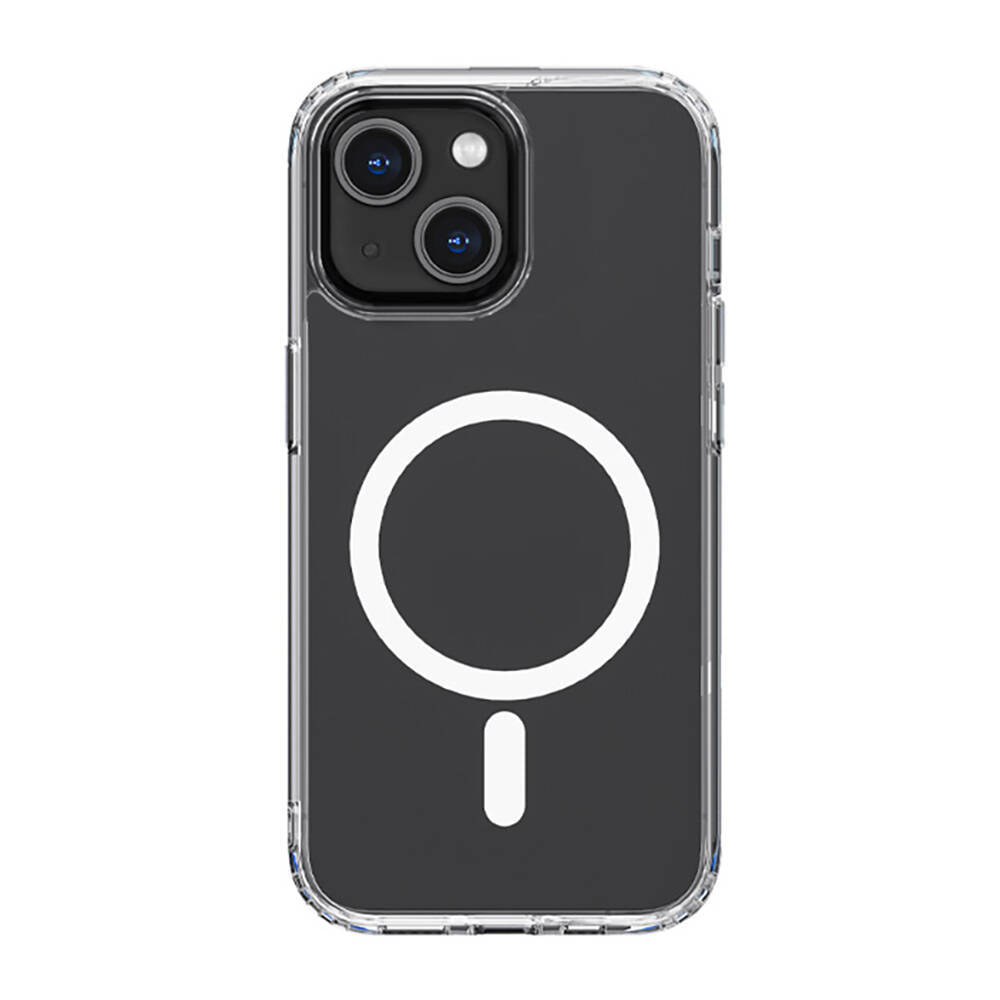 Apple iPhone 14 Plus Kılıf M-safe Şarj Özellikli Airbagli Şeffaf PC Arka Yüzey Recci Magnetik Suction Serisi Kapak - Görsel 2