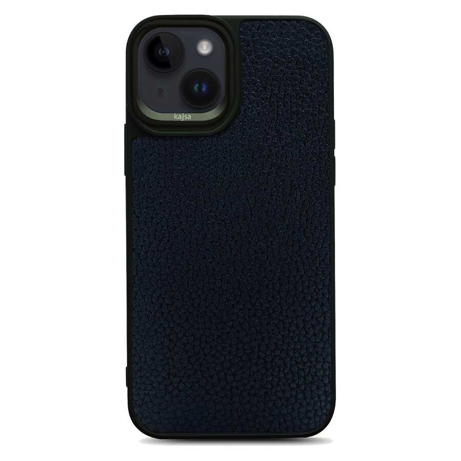 Apple iPhone 14 Plus Kılıf Soft Deri Metal Kamera Çerçeveli Kajsa Litchi Kapak - Görsel 4