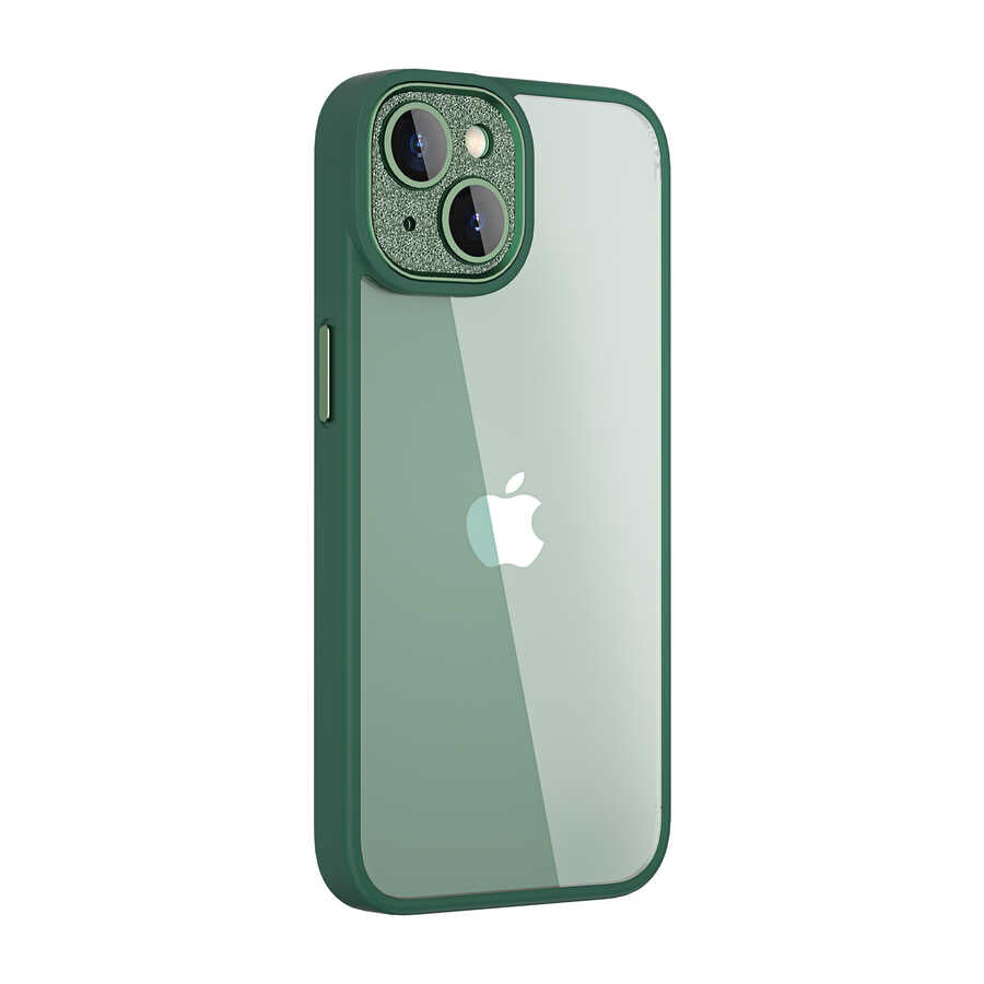 Apple iPhone 14 Plus Kılıf Wiwu GCC-105 Lens Korumalı Renkli Kenar Arkası Şeffaf Multicolor Kapak - Görsel 2