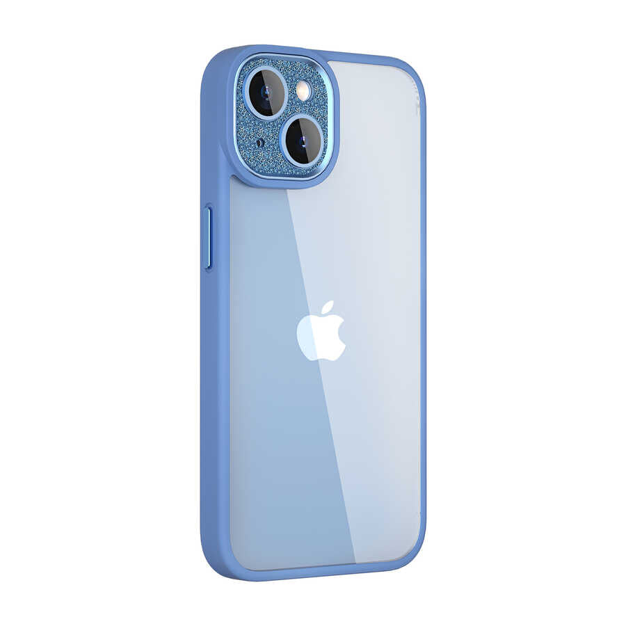 Apple iPhone 14 Plus Kılıf Wiwu GCC-105 Lens Korumalı Renkli Kenar Arkası Şeffaf Multicolor Kapak - Görsel 3