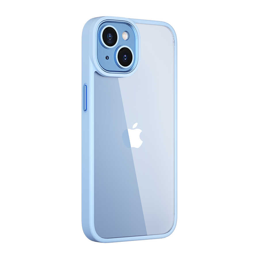 Apple iPhone 14 Plus Kılıf Wiwu VCC-104 Lens Korumalı Renkli Kenar Arkası Şeffaf Vivid Clear Kapak - Görsel 3