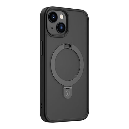 Apple iPhone 14 Plus Kılıf Wiwu ZMM-010 M-safe Şarj Özellikli Parmak İzi Bırakmayan Mat Transparan Standlı Kapak - Görsel 2