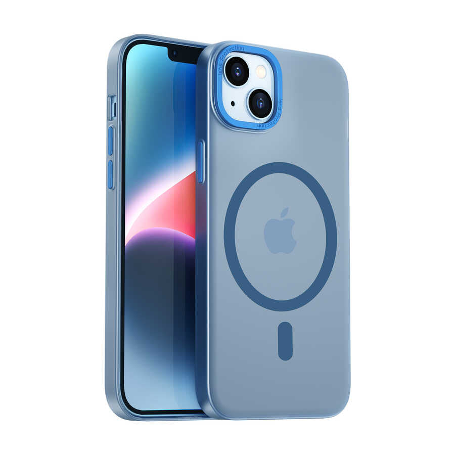 Apple iPhone 14 Plus Wiwu Frosted Magnetic Buzlu Sert PC Kapak - Görsel 3