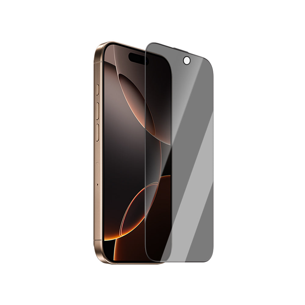 Apple iPhone 14 Pro CaseWorld Crystal Shadow Serisi Safir Coating 0.15mm 3D Privacy Temperli Cam Ekran Koruyucu - Görsel 2
