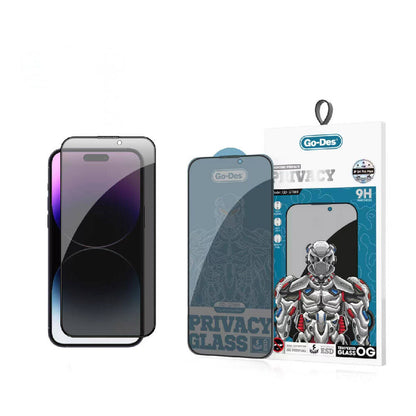 Apple iPhone 14 Pro Go Des 9D Full Cover Privacy Temperli Cam Ekran Koruyucu - Görsel 2