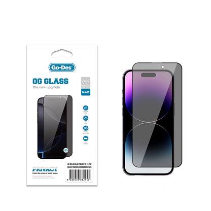 Apple iPhone 14 Pro Go Des OG Glass Privacy Antistatik Temperli Cam Ekran Koruyucu - Görsel 2