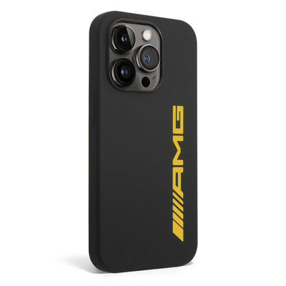Apple iPhone 14 Pro Kılıf AMG Silikon Büyük Sarı Logo Dizayn Kapak - Görsel 2