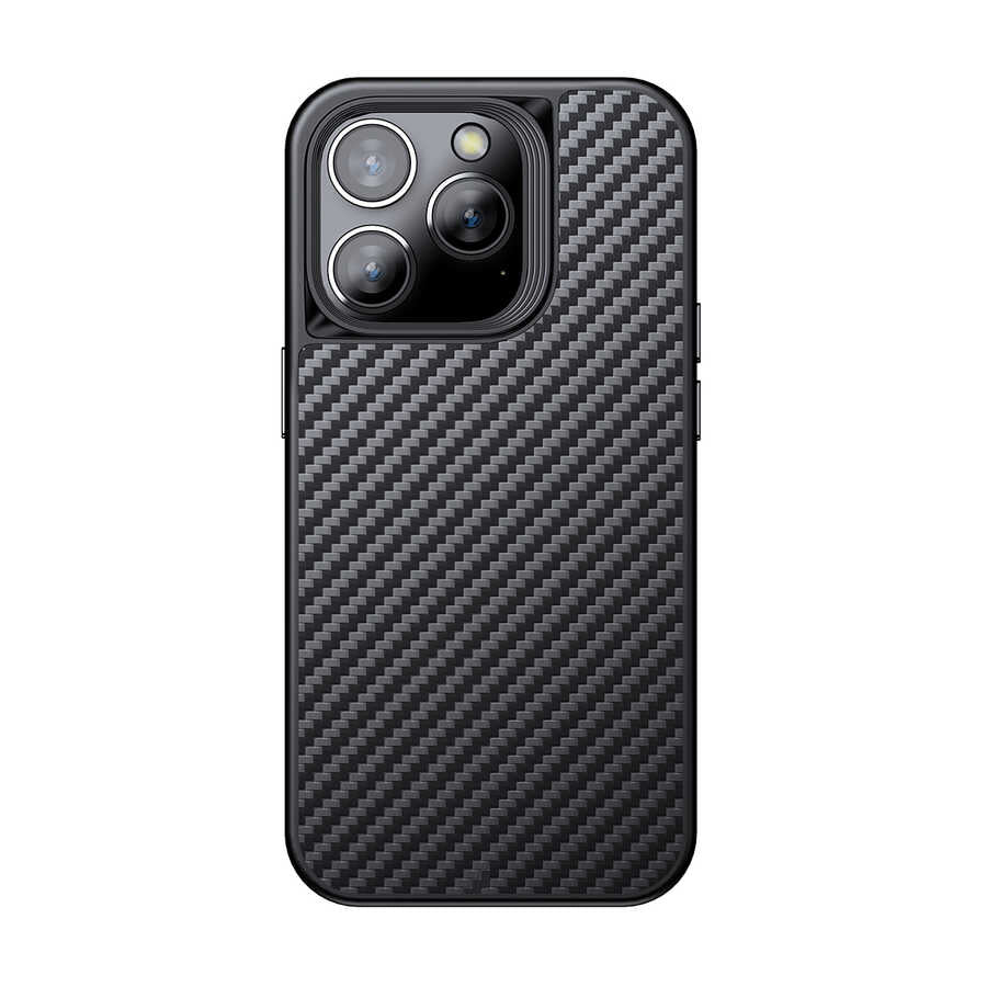 Apple iPhone 14 Pro Kılıf Aramid Karbon Fiber M-safe Özellikli Wlons Radison Kapak - Görsel 2