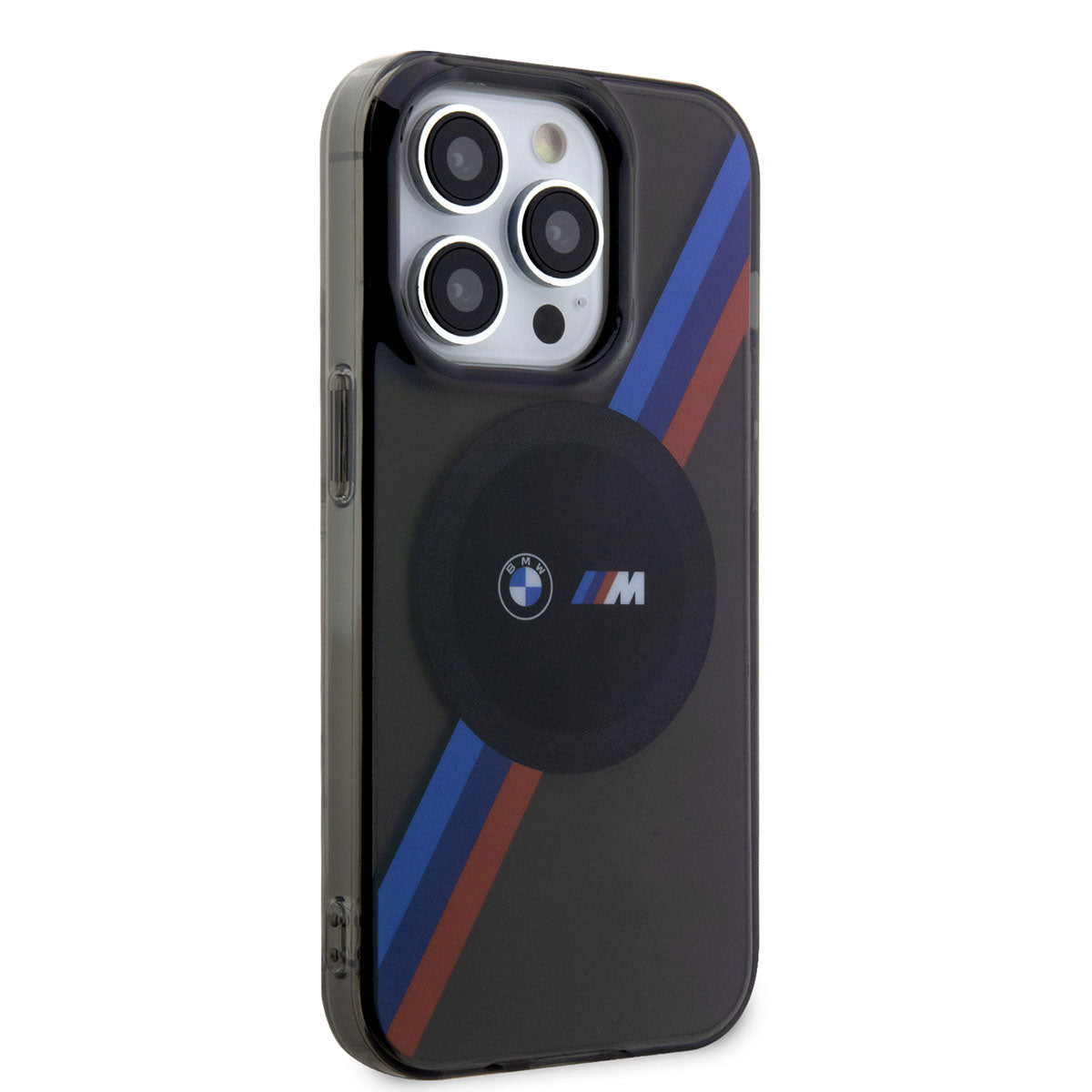 Apple iPhone 14 Pro Kılıf BMW M-safe Şarj Özellikli Transparan 3 Renkli Şerit Dizayn Kapak - Görsel 2