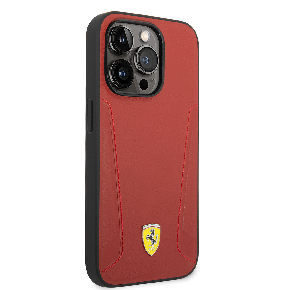 Apple iPhone 14 Pro Kılıf Ferrari M-safe Şarj Özellikli Deri Kenarları Damgalı Dizayn Kapak - Görsel 2