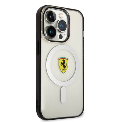 Apple iPhone 14 Pro Kılıf Ferrari M-safe Şarj Özellikli Transparan Dizayn Kapak - Görsel 2