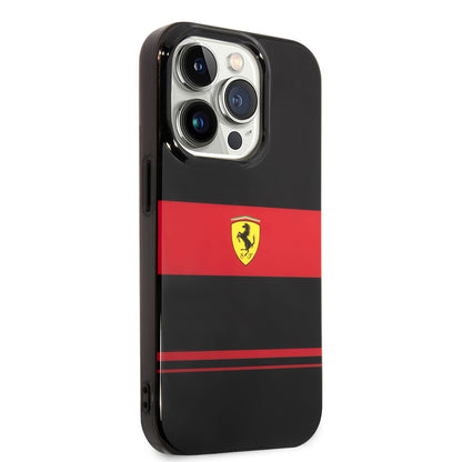 Apple iPhone 14 Pro Kılıf Ferrari Orjinal Lisanslı M-safe Şarj Özellikli Yatay Çizgili Dizayn Kapak - Görsel 2