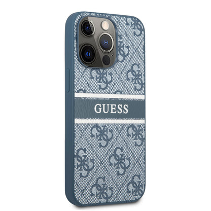 Apple iPhone 14 Pro Kılıf GUESS PU Deri Çizgili Logo Dizaynlı Kapak - Görsel 2