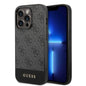 Apple iPhone 14 Pro Kılıf GUESS PU Deri Şerit Logo Dizaynlı Kapak