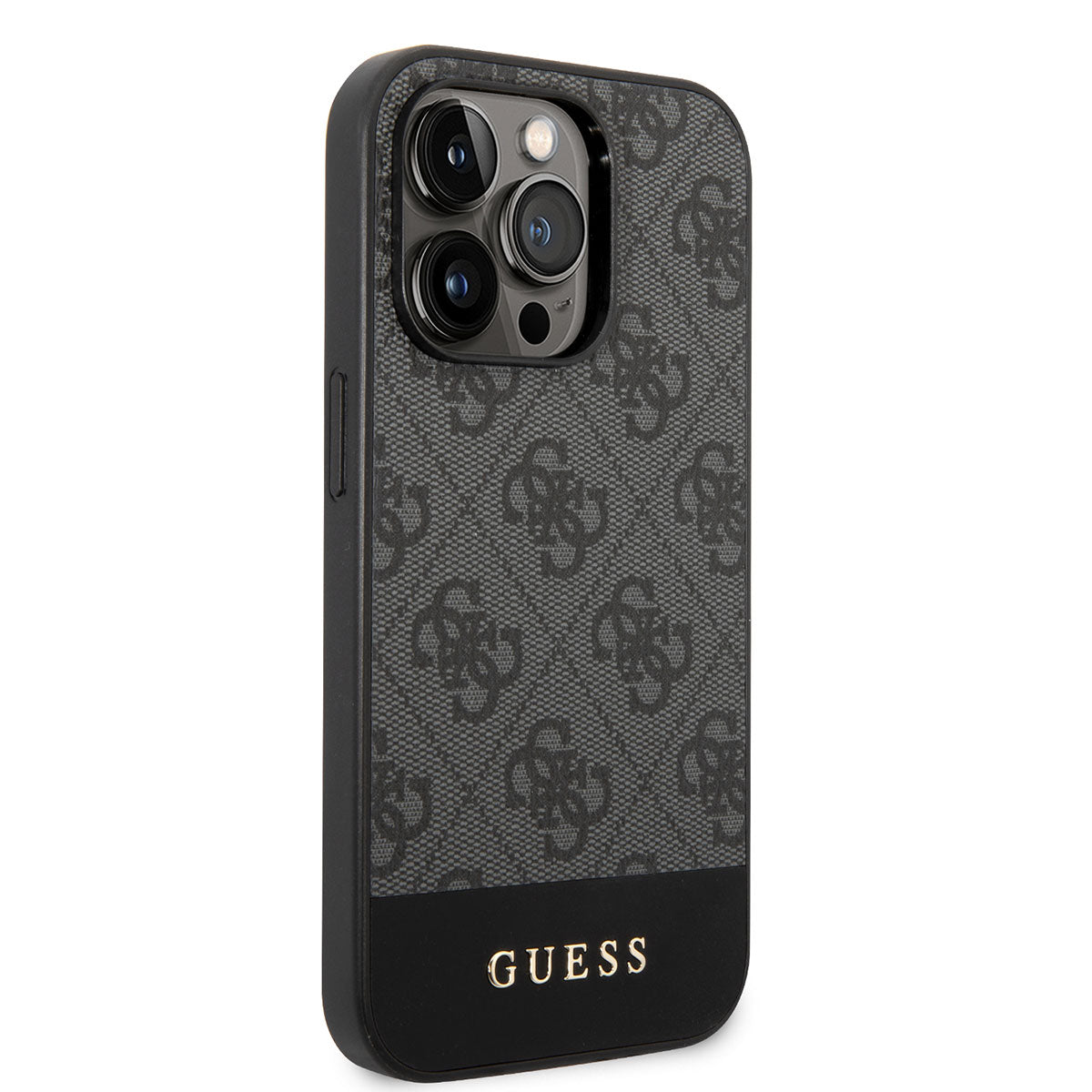 Apple iPhone 14 Pro Kılıf GUESS PU Deri Şerit Logo Dizaynlı Kapak - Görsel 2