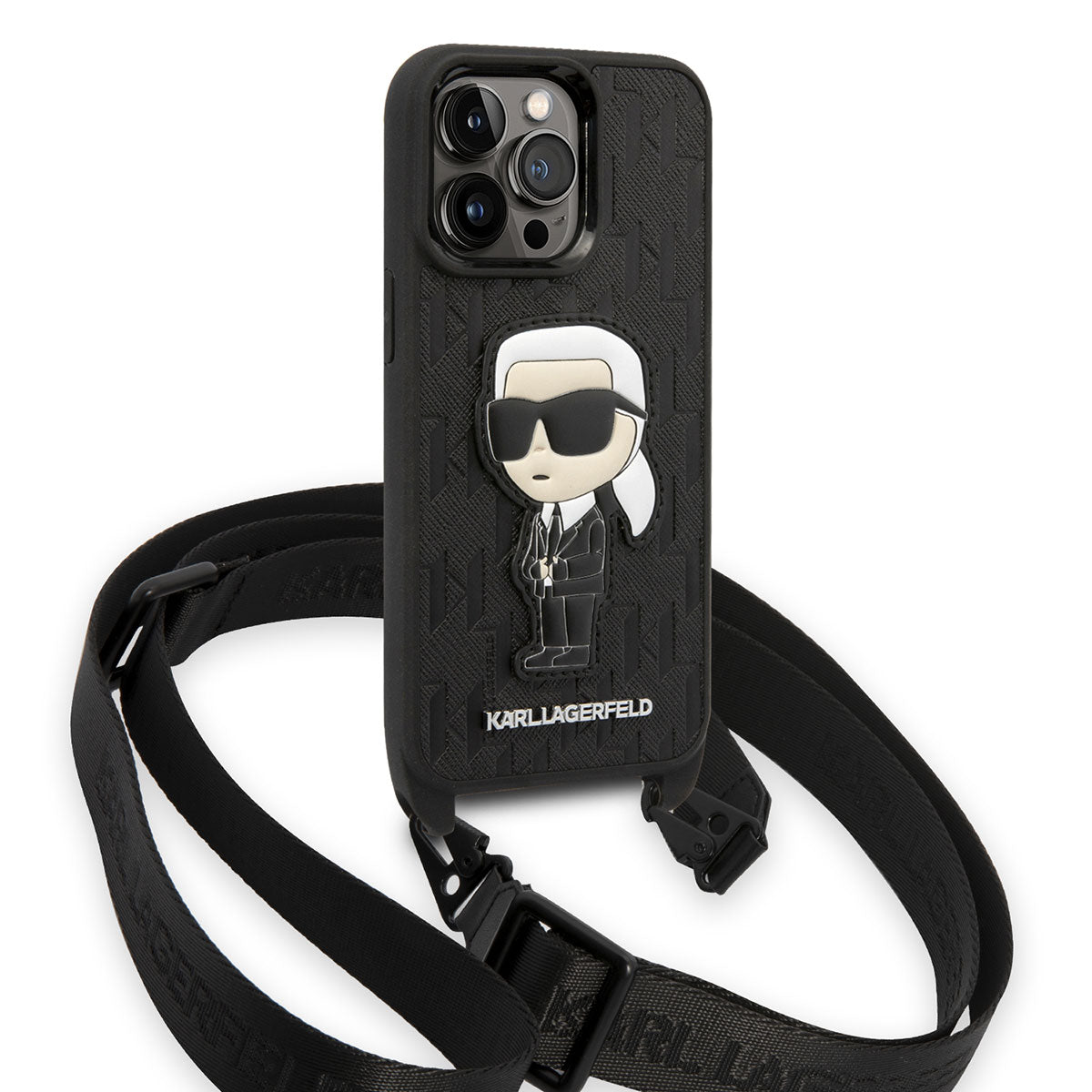 Apple iPhone 14 Pro Kılıf Karl Lagerfeld Boyun Askılı Karl Dizayn Kapak - Görsel 2