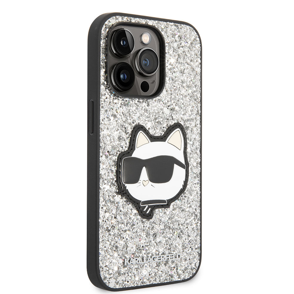 Apple iPhone 14 Pro Kılıf Karl Lagerfeld Parlak Taşlı Choupette Dizayn Kapak - Görsel 3
