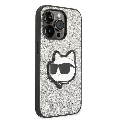 Apple iPhone 14 Pro Kılıf Karl Lagerfeld Parlak Taşlı Choupette Dizayn Kapak - Görsel 3