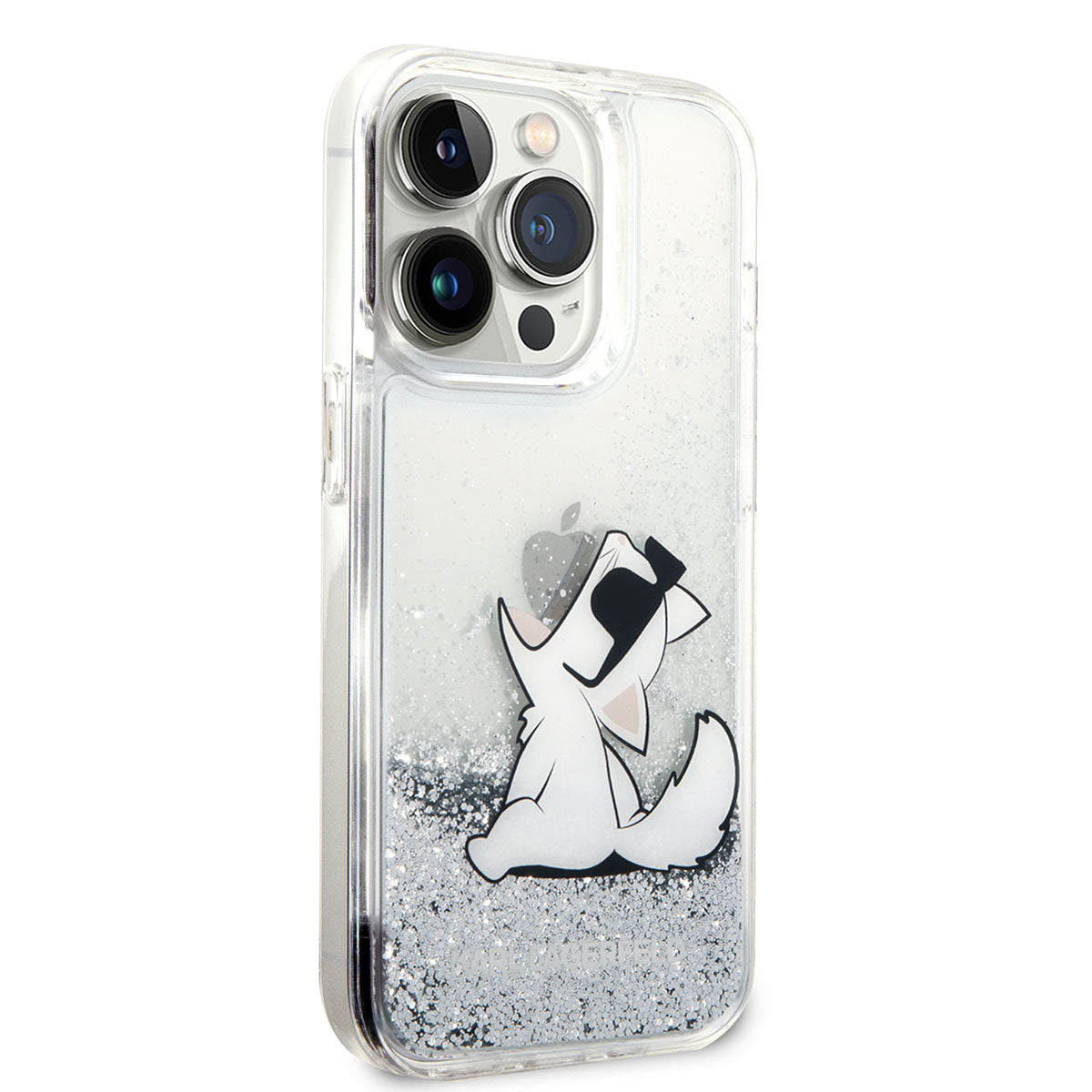 Apple iPhone 14 Pro Kılıf Karl Lagerfeld Sıvılı Simli Choupette Dizayn Kapak - Görsel 3