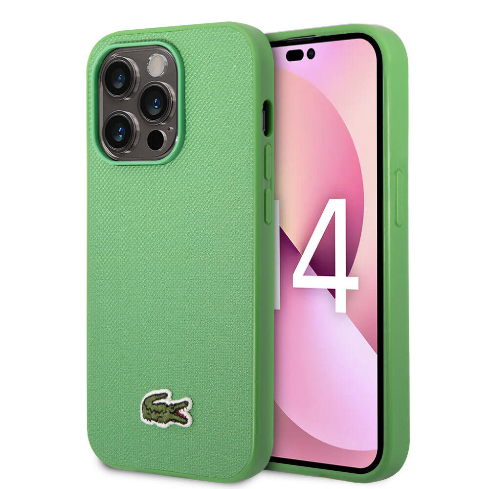 Apple iPhone 14 Pro Kılıf Lacoste Orjinal Lisanslı PU Pike Desenli Arka Yüzey İkonik Timsah Dokuma Logolu Kapak - Görsel 4
