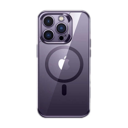 Apple iPhone 14 Pro Kılıf M-safe Şarj Özellikli Cam Yüzey Ekran Koruyuculu Benks Electroplated Kapak - Görsel 3