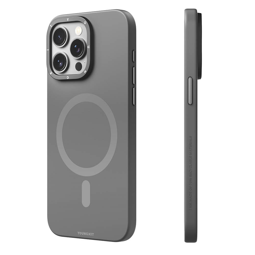 Apple iPhone 14 Pro Kılıf M-safe Şarj Özellikli Çizilmeye ve Aşınmaya Dayanıklı Youngkit Velvet Serisi Kapak - Görsel 2