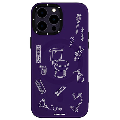 Apple iPhone 14 Pro Kılıf M-safe Şarj Özellikli Desenli Youngkit Plaything Serisi Kapak - Görsel 4