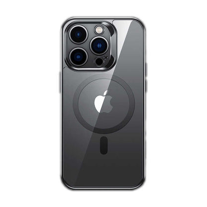 Apple iPhone 14 Pro Kılıf M-safe Şarj Özellikli Premium Cam Arka Yüzey Benks Electroplated Kapak - Görsel 4